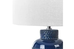 Bordlampe|Vinduslampe-Samoste Bordlampe 53 cm E27 Marineblå,Hvit