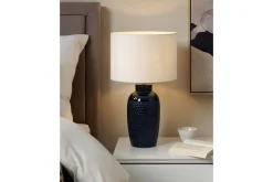 Bordlampe|Vinduslampe-Samoste Bordlampe 53 cm E27 Marineblå,Hvit