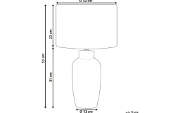 Bordlampe|Vinduslampe-Samoste Bordlampe 53 cm E27 Marineblå,Hvit
