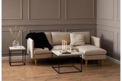 Sofa Med Sjeselong-Sanat 3-seters Sofa med Divan Beige