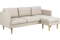 Sofa Med Sjeselong-Sanat 3-seters Sofa med Divan Beige