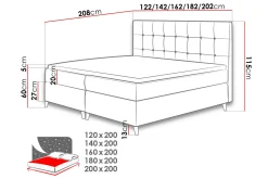 Kontinentalsenger|Seng Med Oppbevaring-Sandham Kontinentalseng 180x200 cm Once 1