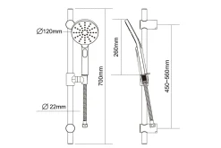 Baderom-Sannahed Dusjsett 70 cm Krom
