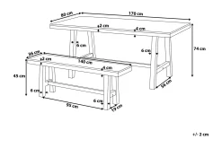 Spisegrupper Hage-Scania Hagebord + 2 Benker 80 cm Svart