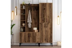 Møbelsett Til Gang & Entre|Gangoppbevaring-Schmida Gangmøbelsett 150 cm Mørkebrun