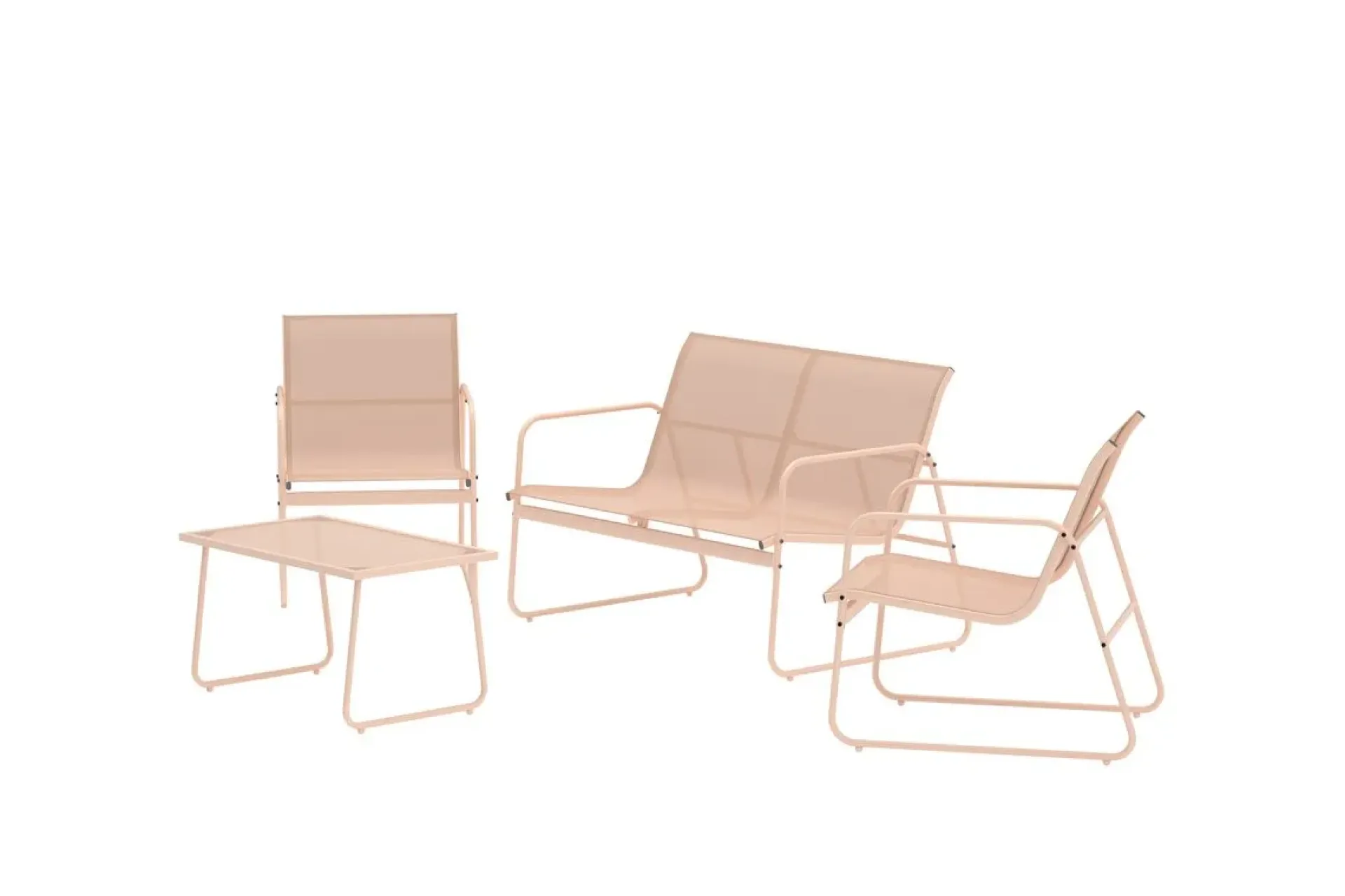Venture Home Scopello sofagruppe 2-seters sofa + 2 lenestoler med bord utendørs