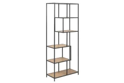 Seaford Hylle 77x35x185 cm Eik/Svart