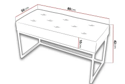 Entrebenk|Benk-Sego Sittepuff 80x35x42 cm Lind Sammet 6