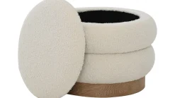Sittemøbler Med Oppbevaring-Selvaro puff med oppbevaring 50 cm rund Beige