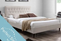 Komplett Sengepakke-Seng EMILIA med Madrass HARMONY TOP 160x200cm Beige