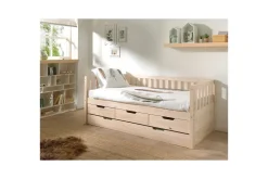 Seng Fritz med 3 skuffer og underbed Naturlig