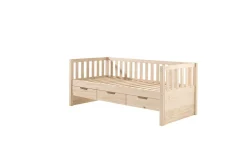 Seng Fritz med 3 skuffer og underbed Naturlig