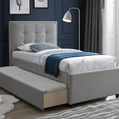 Seng HOME4YOU Oswaldo 90x200 cm med to madrasser Harmony Uno Platinum grå