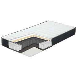 Seng HOME4YOU Oswaldo 90x200 cm med to madrasser Harmony Uno Platinum grå