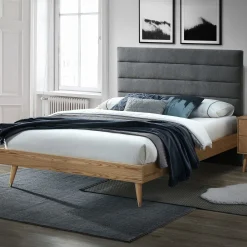 Komplett Sengepakke-Seng HOME4YOU Roman med madrass Harmony Delux 160x200 cm Grå