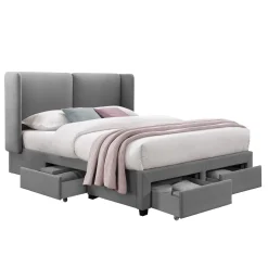 Sengeramme & Sengestamme|Seng Med Oppbevaring-Seng HOME4YOU Sugi 160x200 cm grå