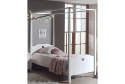 Møbelsett Til Soverom-Seng med lamellbunn nattbord garderobe tekstilsett Amori Hvit
