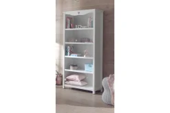 Møbelsett Til Soverom-Seng med nattbord garderobe skrivebord bokhylle Amori 3-dører Hvit