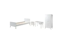 Seng med nattbord garderobe skrivebord Billy