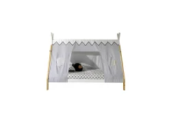Barneseng & Juniorseng-Seng med tekstiler Tipi 90x200 cm Med ben Natural,Hvit