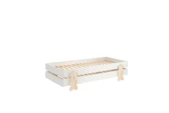 Barneseng & Juniorseng-Seng Modulo med puslespillbiter som ben , 3 Hvit