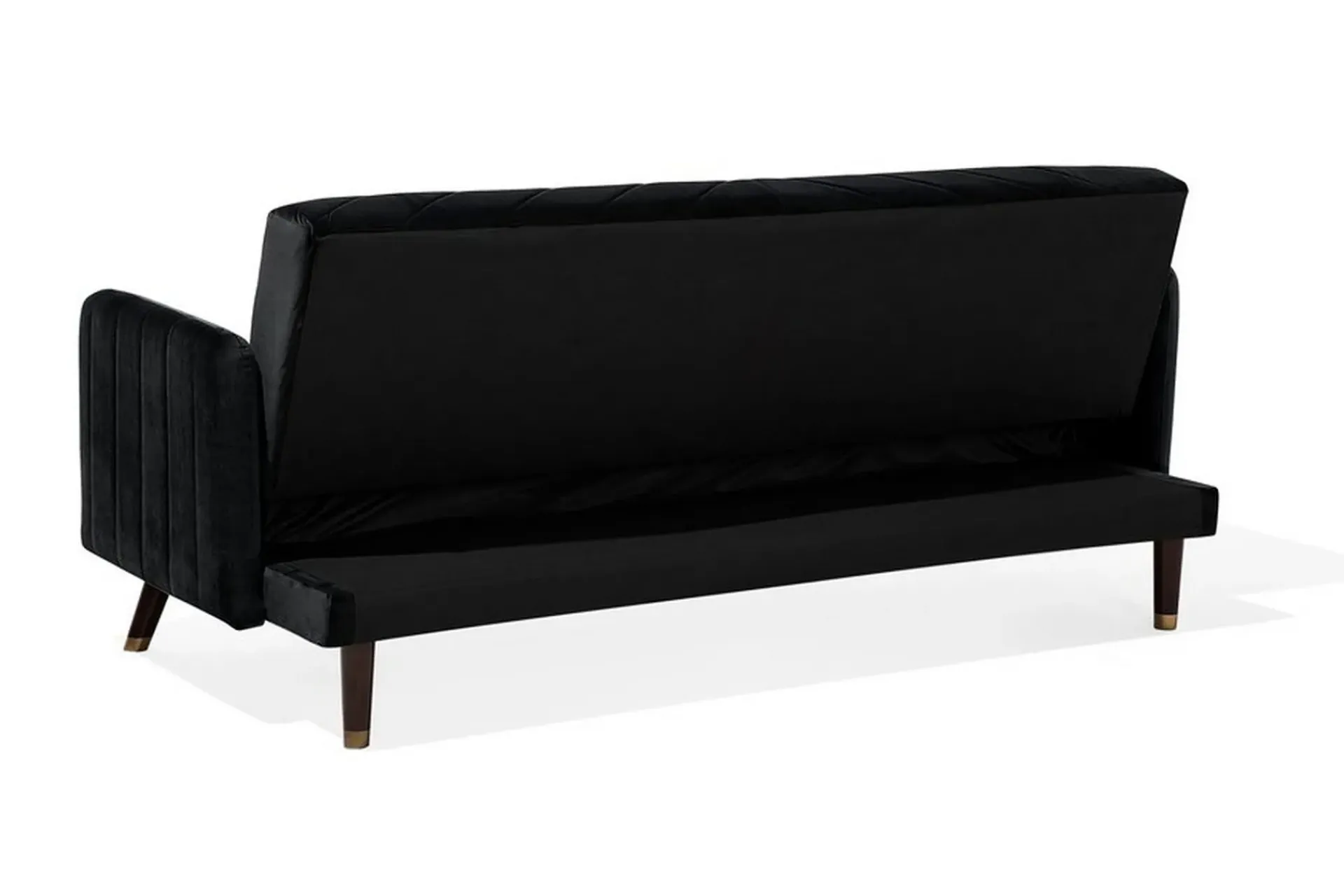 Velour Sofa & Fløyel Sofa-Senja Sovesofa 200 cm Svart