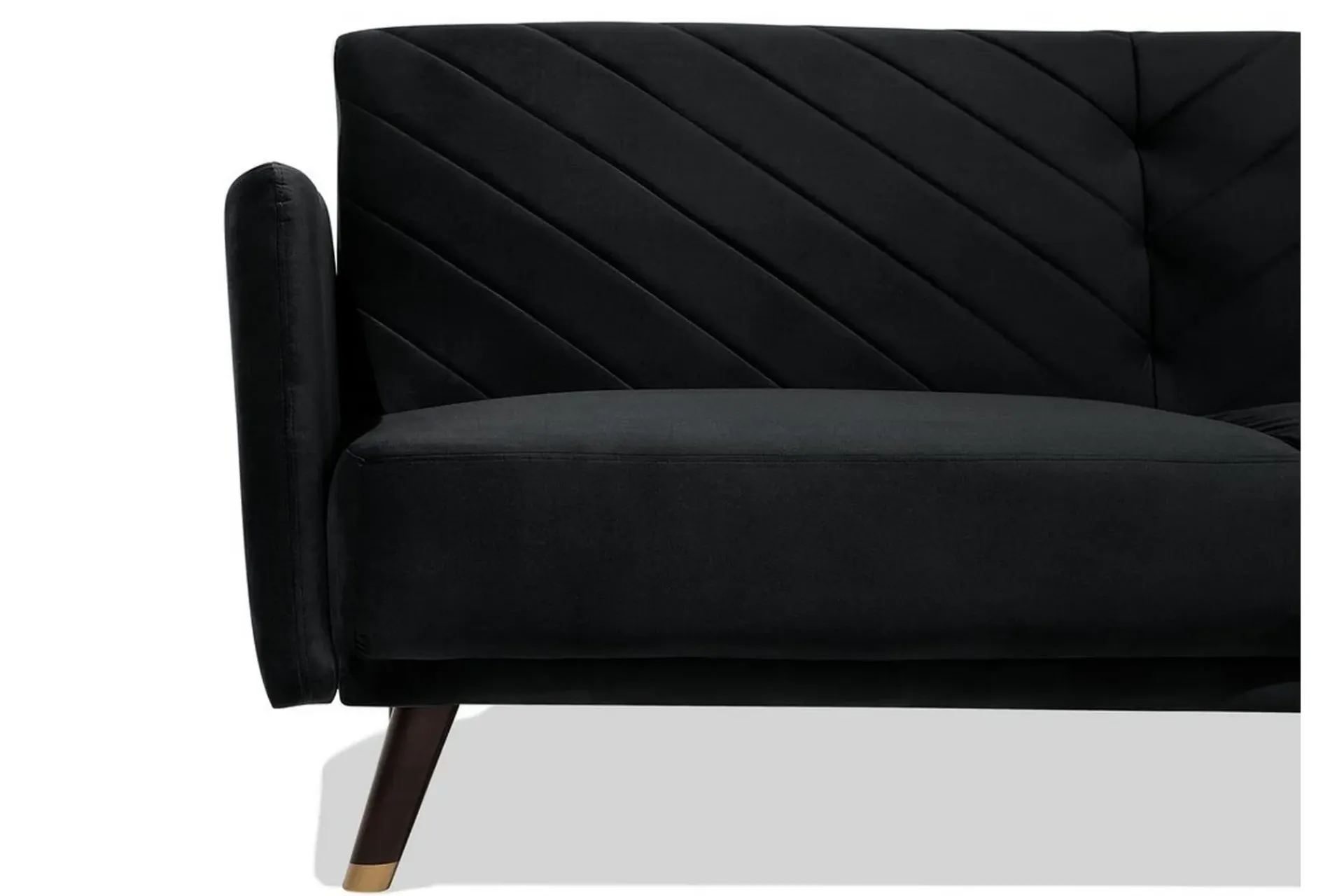 Velour Sofa & Fløyel Sofa-Senja Sovesofa 200 cm Svart