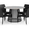 deNoord Spisegrupper Hage-Sensi utendørs spisegruppe 120 cm med 4 Thor Light utelenestoler