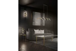 Trio Lighting Kjøkkenlampe|Vinduslampe-Sequence LED-Pendellampe Matt Messing/Matt Svart Gull