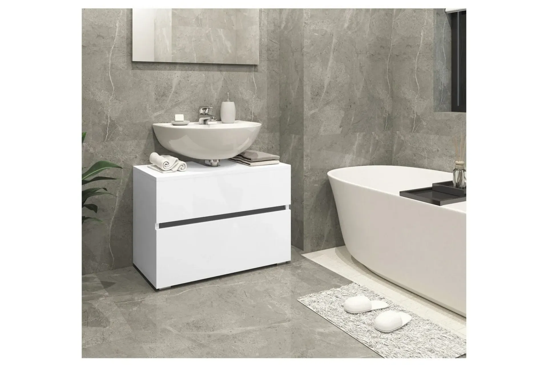 Loft24 Baderom|Baderomsskap-Servantskap Wisla 80x35x55 cm, Hvit