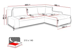 3-seters Hjørnesovesofa