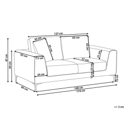 2 Seter Sofa-2-seters sofa Reinen Hvit,Svart