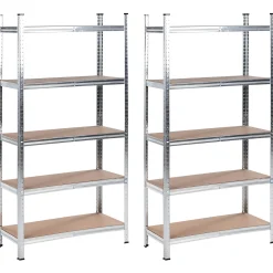 Tilbehør Utendørs-Sett med 2 garasjehyller Xitta 90 cm Sølv/brun
