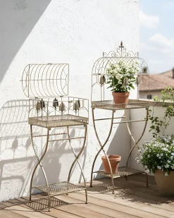 Tilbehør Utendørs-Sett med 2 hyller utendørs Sicily 43/37 cm 30/27 cm Svart