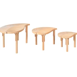 Loungebord & Sofabord Utendørs-Sett med 3 sofabord utendørs Paralia rotting Naturlig/beige