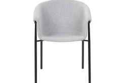 Karmstoler-Sett med 2 spisestoler Ames Grey,Svart