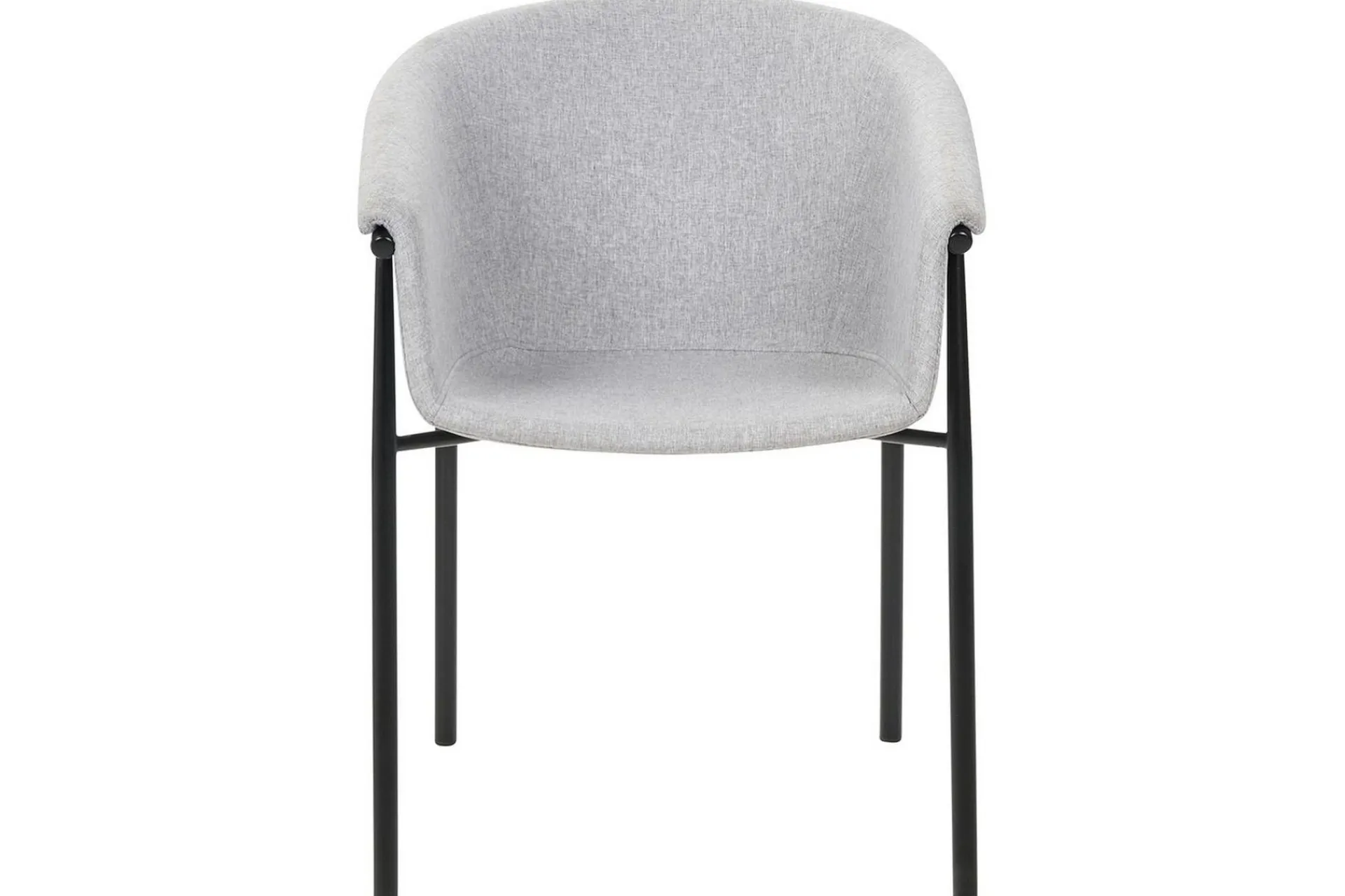 Karmstoler-Sett med 2 spisestoler Ames Grey,Svart