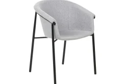 Karmstoler-Sett med 2 spisestoler Ames Grey,Svart