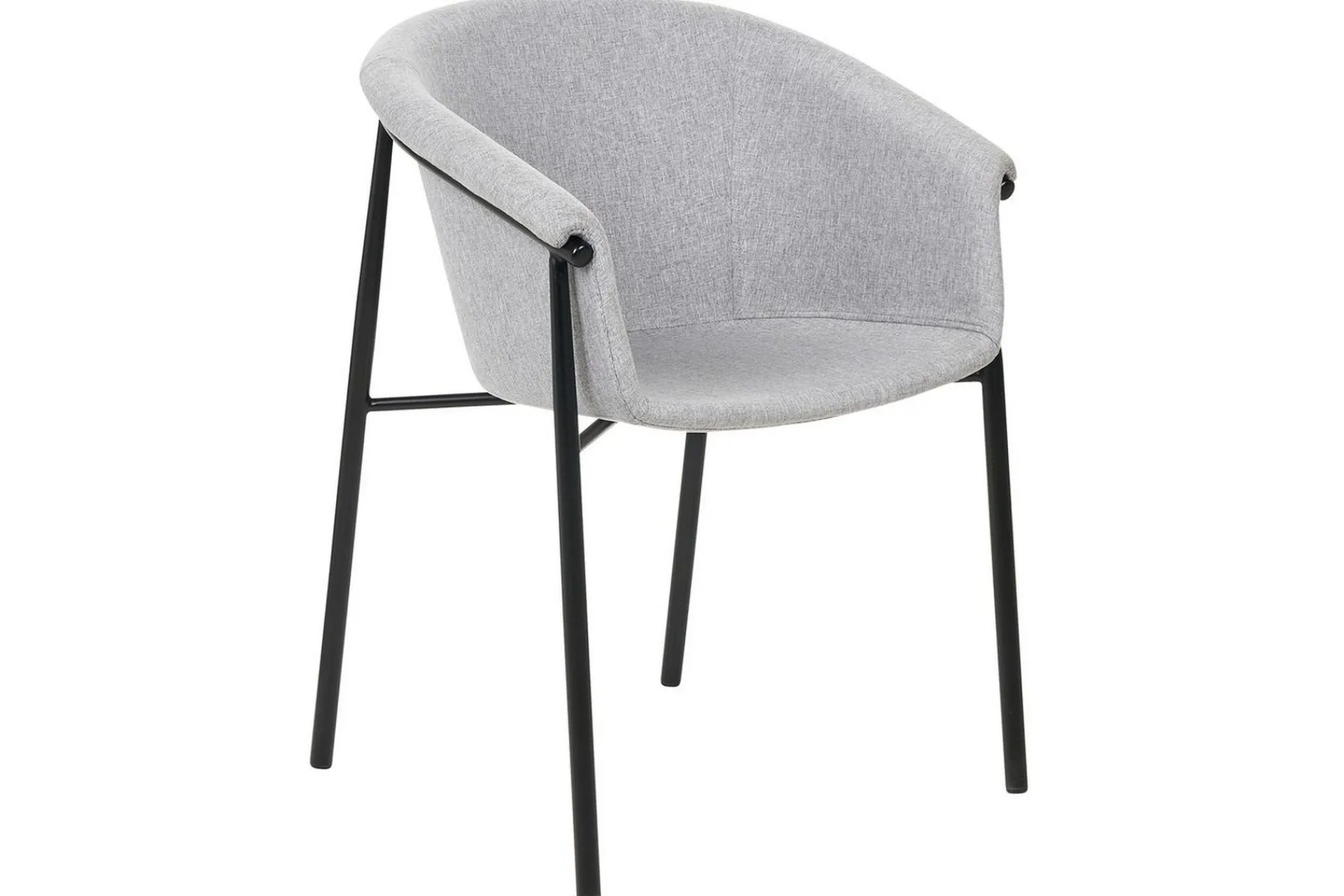 Karmstoler-Sett med 2 spisestoler Ames Grey,Svart