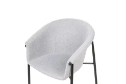 Karmstoler-Sett med 2 spisestoler Ames Grey,Svart