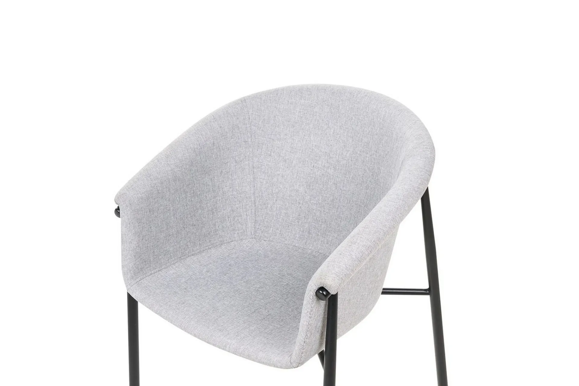 Karmstoler-Sett med 2 spisestoler Ames Grey,Svart