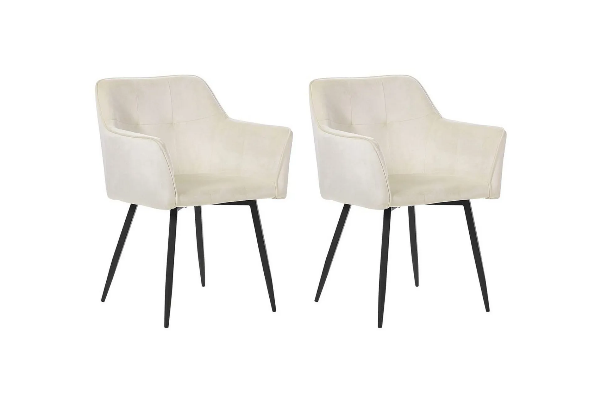 Karmstoler-Sett med 2 spisestoler Jasmin Beige,Svart