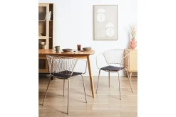 Karmstoler-Sett med 2 spisestoler Rigby Beige,Svart