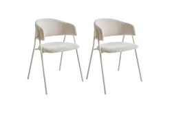 Karmstoler-Sett med 2 spisestuestoler Alanson Beige