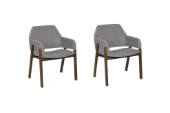Karmstoler-Sett med 2 spisestuestoler Albion Grey,Brun