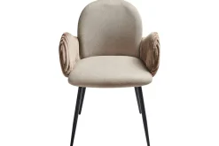 Karmstoler-Sett med 2 spisestuestoler Amity Beige,Svart,Brun