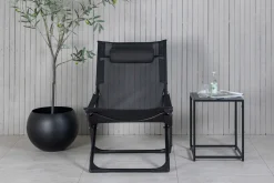 Venture Home Solstoler|Friluftsutstyr-Seville Relaxstol Sammenleggbar med Pute Svart
