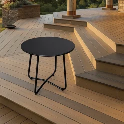 Balkongmøbler-Seville Sidebord Rund Ø45 cm Svart