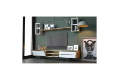 Tv-Møbelsett-Seyra Tv-stativ 45 cm Hvit,Eik