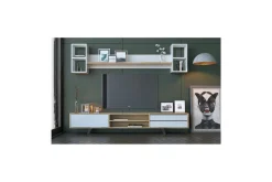 Tv-Møbelsett-Seyra Tv-stativ 45 cm Hvit,Eik